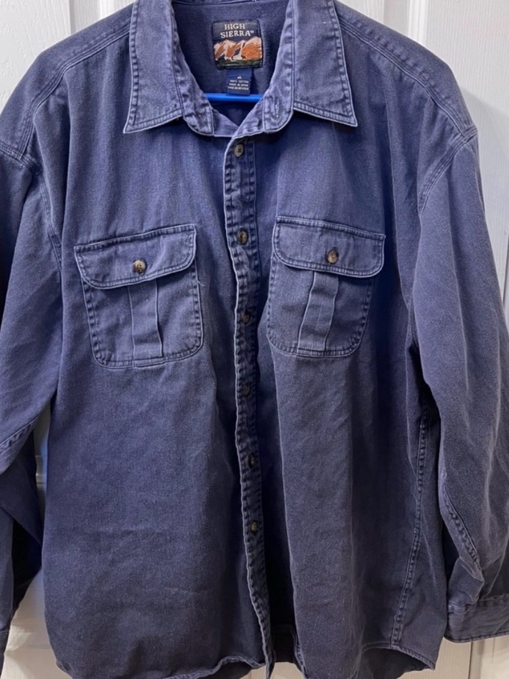 VINTAGE High Sierra Mens XL Denim Jacket Utility Western Cowboy Shirt